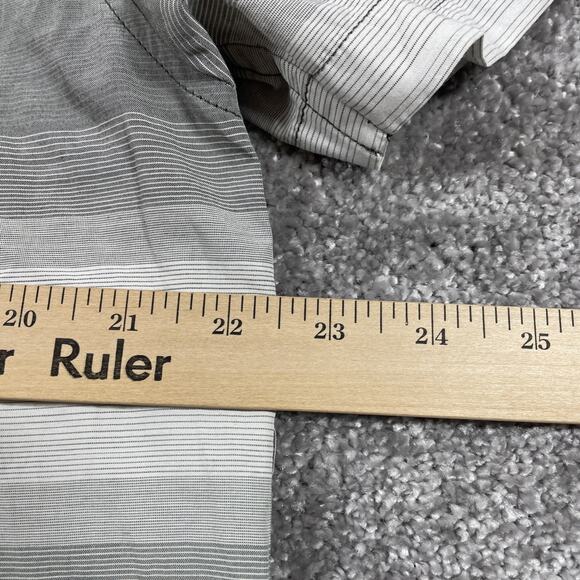 Prana Button Up Shirt Mens Medium Organic Cotton Blend Sustainable Short Sleeve - Picture 9 of 10